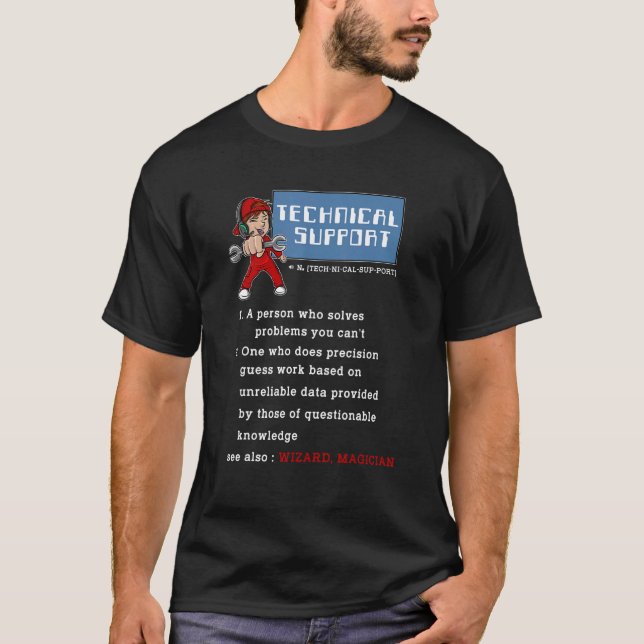 Herren Technischer Support Definition  Computer Ne T-Shirt (Vorderseite)