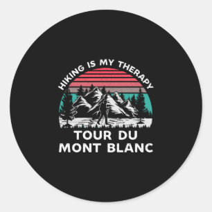 Herren Tour du Mont Blanc Wandern ist Therapie im  Runder Aufkleber