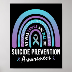 Herren tragen Teal Lila für Suizidprävention Poster
