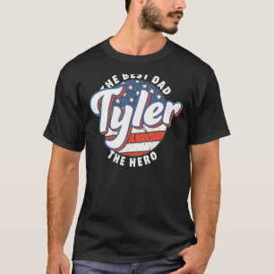 Herren Tyler Bester Vater Held US-Flagge Personali T-Shirt
