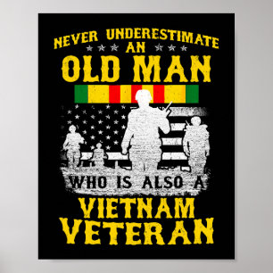 Herren-Vater-Opa-Vietnam-Veteran-retro-Shirt Herre Poster