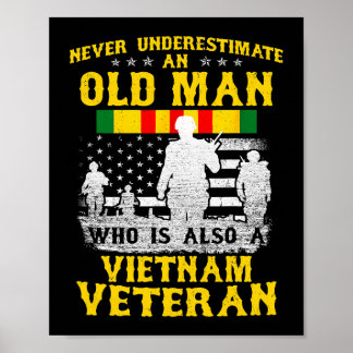 Herren-Vater-Opa-Vietnam-Veteran-retro-Shirt Herre Poster