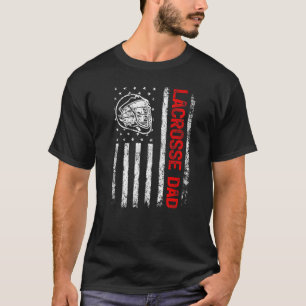 Herren Vintage Amerikanische Flagge Lax Helm Lacro T-Shirt