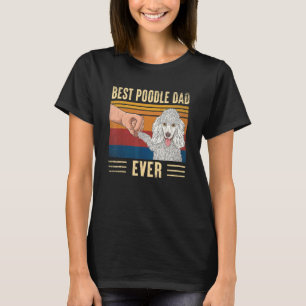 Herren Vintage Bester Pudel Papa Ever Fist Bump Pu T-Shirt