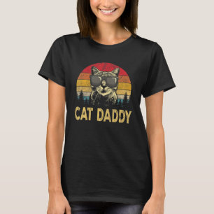 Herren Vintage Cat Daddy Katzen Katzenvater Väter T-Shirt