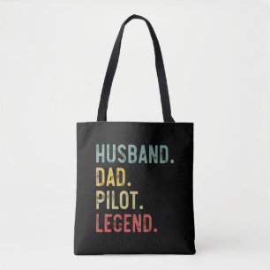 Herren Vintage-Shirt Ehemann Vater Pilot Legende R Tasche
