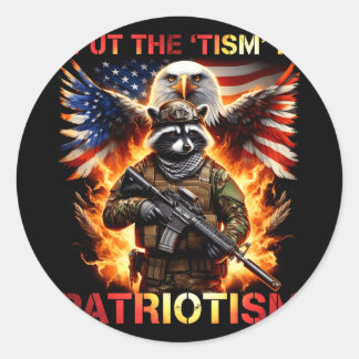 Herren Waschbär USA-Flagge setzt das „Tism“ in Pat Runder Aufkleber