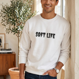 Herren Weiße Soft Life Crewneck Sweatshirt   Minim
