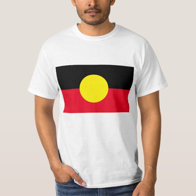 Herren White Aboriginal Flag Shirt (Vorderseite)