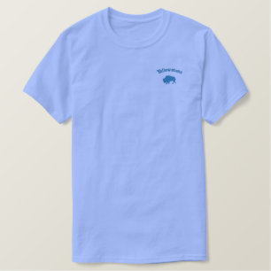 Herren Yellowstone Büffel besticktes T-Shirt