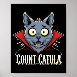 Herren zählen Catula lustige gruselige Katze Party Poster