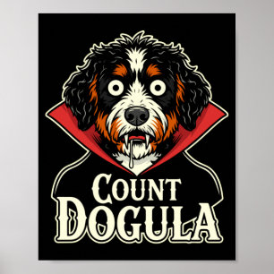 Herren zählen Dogula lustiger Hund gruselige Party Poster