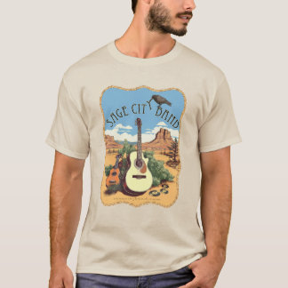 Herrenabschlag mit Sage City Band Logo. T-Shirt