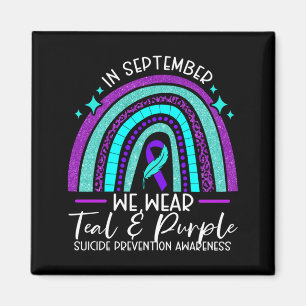 Herrenbekleidung Teal Lila Suizidpräventionsbewuss Magnet