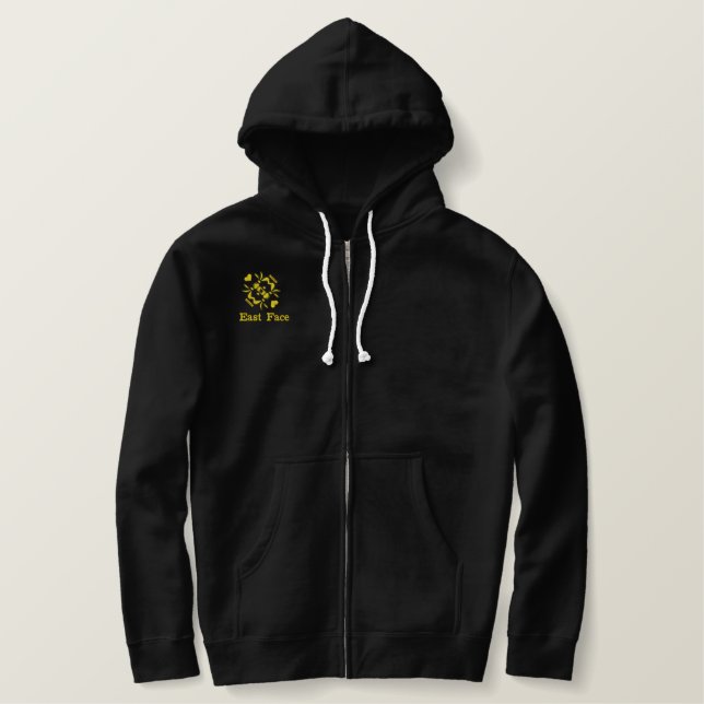 Herrenbesticktes Basic Zip Hoodie Bestickter Hoodie (Design vorne)