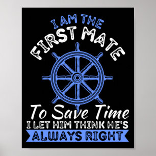 Herrenbootseigner bin ich der erste Maat Ponton Poster