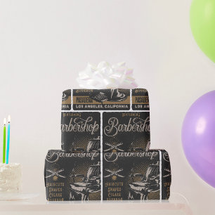 Herrenfriseur Retro-Haarschnitte Rasuren Geschenkpapier