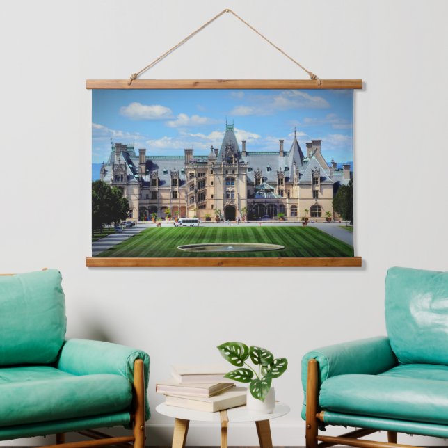 Herrenhaus Wandteppich Mit Holzrahmen (Wohnzimmer)