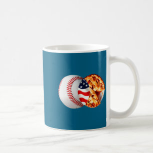 Herrenhemd Baseball Torte Amerikanische Flagge Jul Kaffeetasse