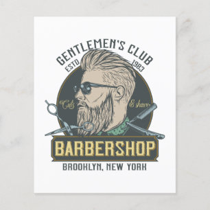 Herrenpflege im Stil eines alten Friseursalons Flyer
