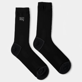 Herrensocken Schwarz mit Initialen Socken