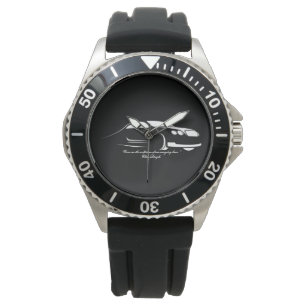 Herrenuhr mit Schutz, Einstellrädchen und schwarze Armbanduhr