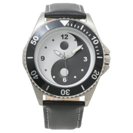Herrenyin-Yanglederuhr Armbanduhr
