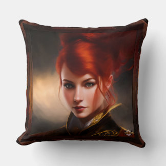 Herrin der Wind AI Concept Art von Xzendor7 Kissen