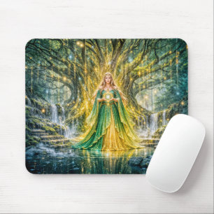Herrin unter dem Weltenbaum Verzauberte Fantasie Mousepad