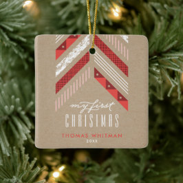 Herringbone Band 1. Weihnachtsschmuck - Crimson