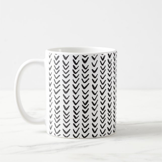 Herringbone Black & White Kaffeetasse (Links)