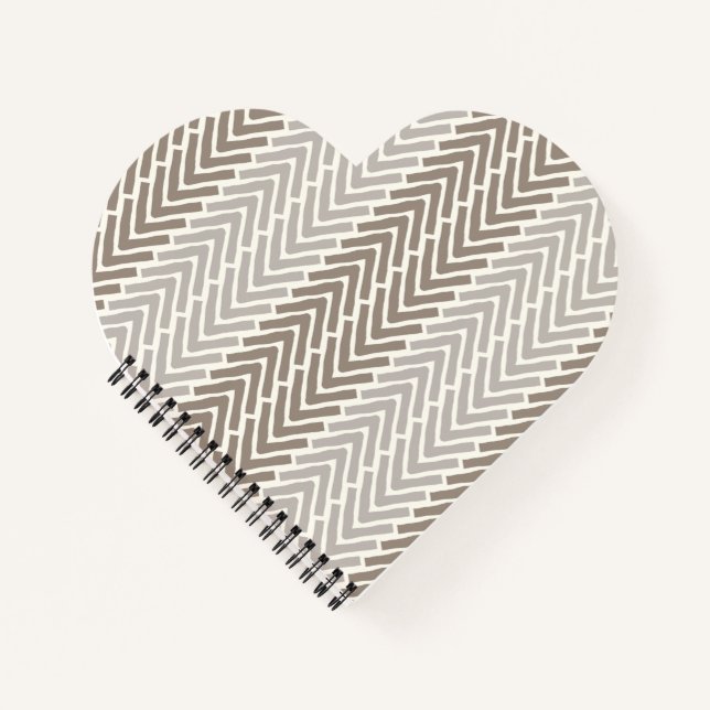Herringbone Chic Taupe Gray Notizbuch (Vorderseite)