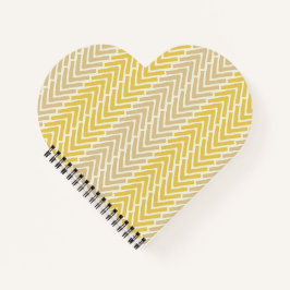 Herringbone Chic Yellow Brown Notizbuch