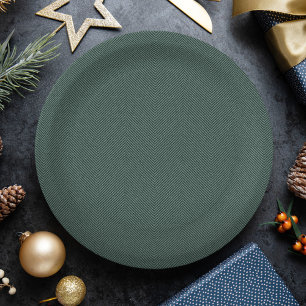 Herringbone-Effekt einfache grüne Weihnachtsfeiert Pappteller