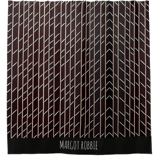 Herringbone geflochtene Flechte Beige Minimal Must Duschvorhang (Vorderseite)