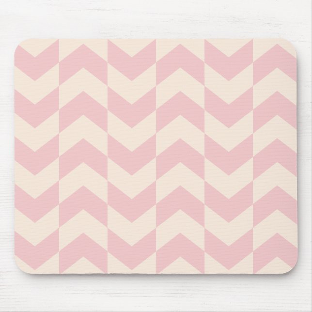 Herringbone-Muster Blush Pink Mousepad (Vorne)