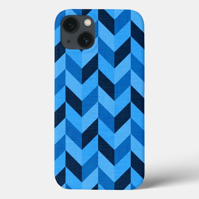 Herringbone-Muster in blau Case-Mate iPhone Hülle (Rückseite)