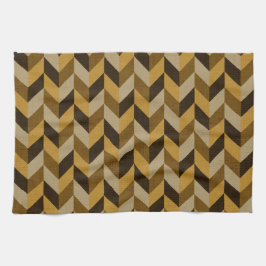 Herringbone-Muster in golden & braun Geschirrtuch