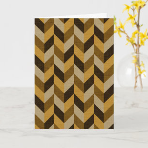 Herringbone-Muster in golden & braun Karte