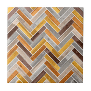 Herringbone-Muster in Orange Brown Gray Fliese