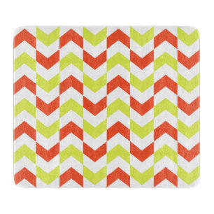 Herringbone Muster Red & Green Cutting Board Schneidebrett