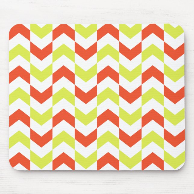 Herringbone Muster Red&Green Mousepad (Vorne)