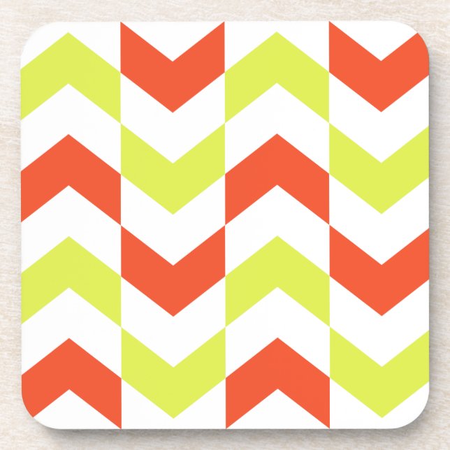 Herringbone-Muster Rot- und Grüne Untersetzer (Vorderseite)