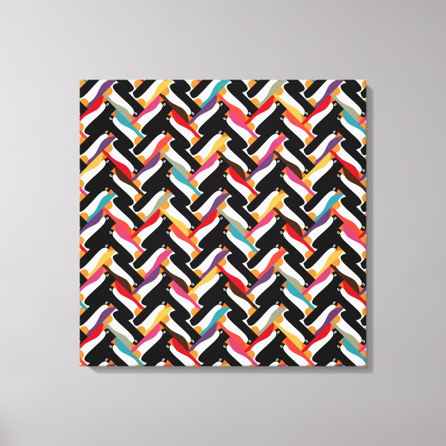 Herringbone-Pinguin Leinwanddruck (Vorderseite)