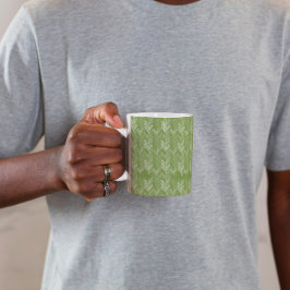 Herringbone Zickzack Muster Forest Green Kaffeetasse