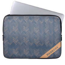 Herringbone Zickzack Muster Retro Blue Personal