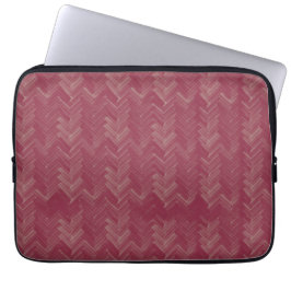 Herringbone Zickzack Pattern Luxurious Red Laptopschutzhülle