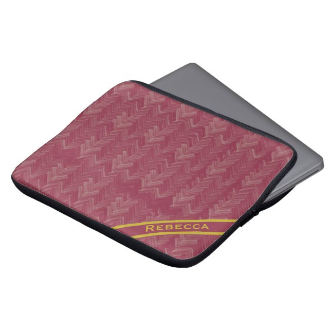 Herringbone Zickzack Pattern Luxury Red Personal Laptopschutzhülle (Vorne Oben)