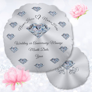 Herrlich, Diamant, Personalisiertes Hochzeitskisse Rundes Kissen
