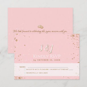 Herrlich - Gold Pink UAWG 2 RSVP Karte